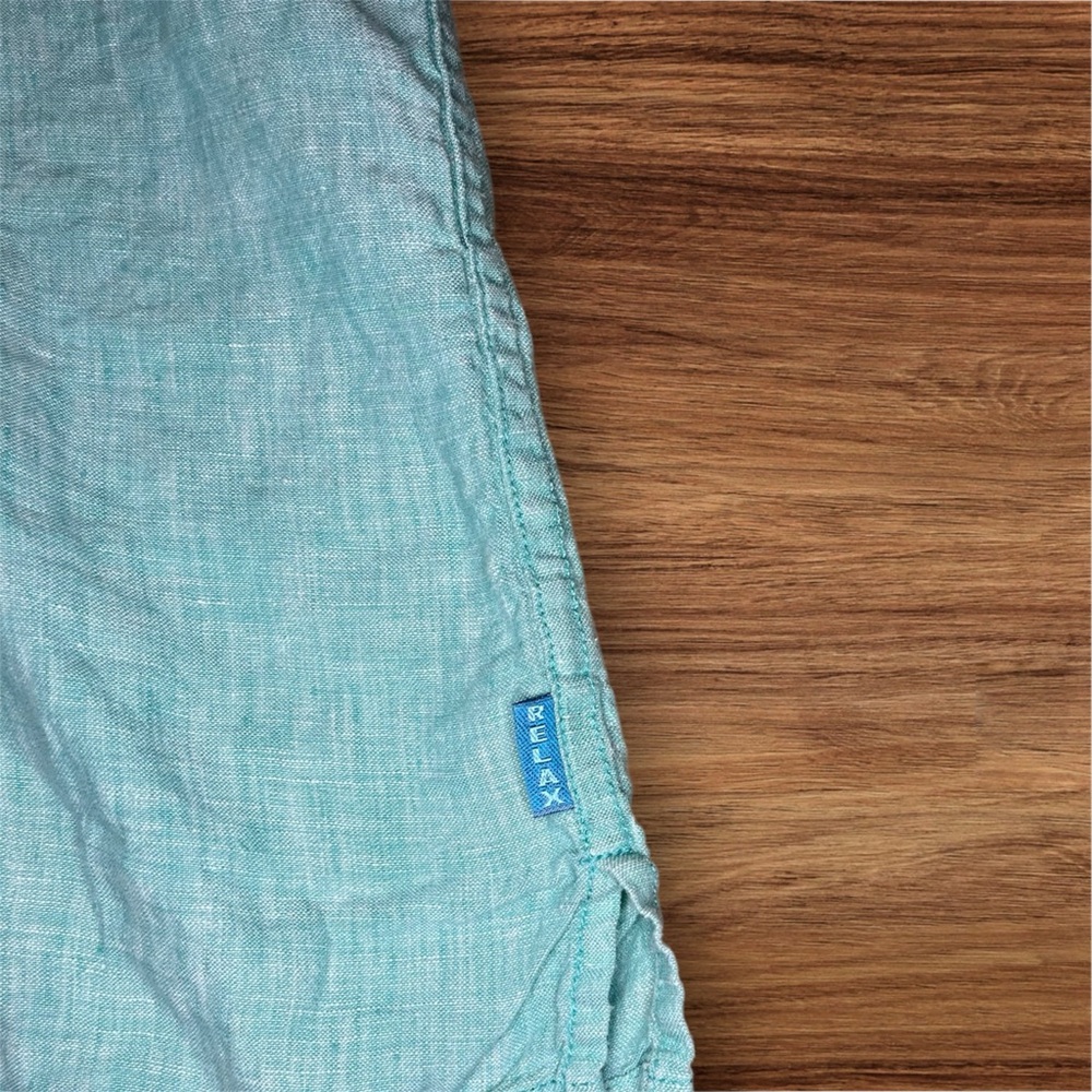 Tommy Bahama Relax Blue Linen‎ Short Sleeve Casual Button Front Shirt Mens XL/TG - Picture 4 of 6